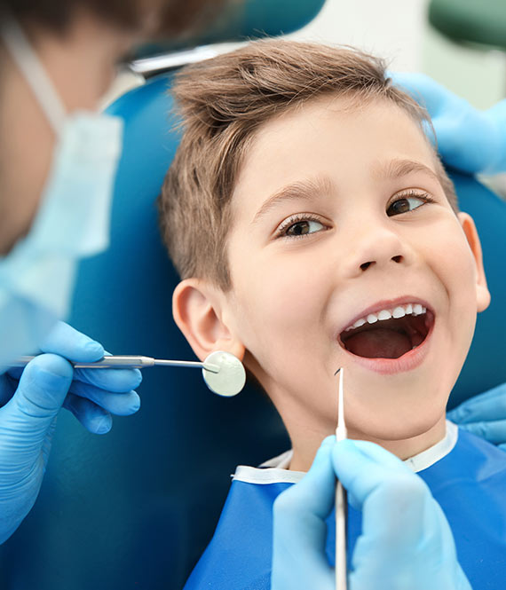 Boy at dentist